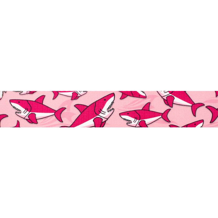 Urban Trail 1" Designer Pink Sharks Dog Collar