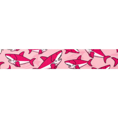 Urban Trail 1" Designer Pink Sharks Dog Collar